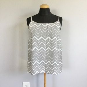 NWT Gray and Ivory Zig Zag Camisole